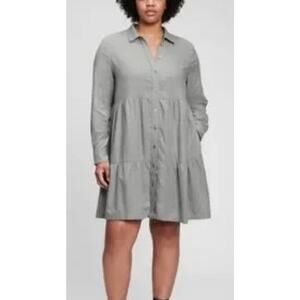 Gap Tiered Mini Oversized Flannel Shirt Dress SIze XXL Button Peasant Minimalist